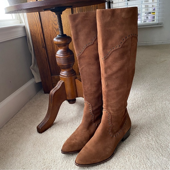 Frye Ray Grommet Brown Suede Women's Boots 9.5 NWOT - Picture 7 of 15